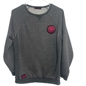 Dutch Bros Women’s SMALL Crewneck Light Sweatshirt Charcoal Dutch Luv Pink DB